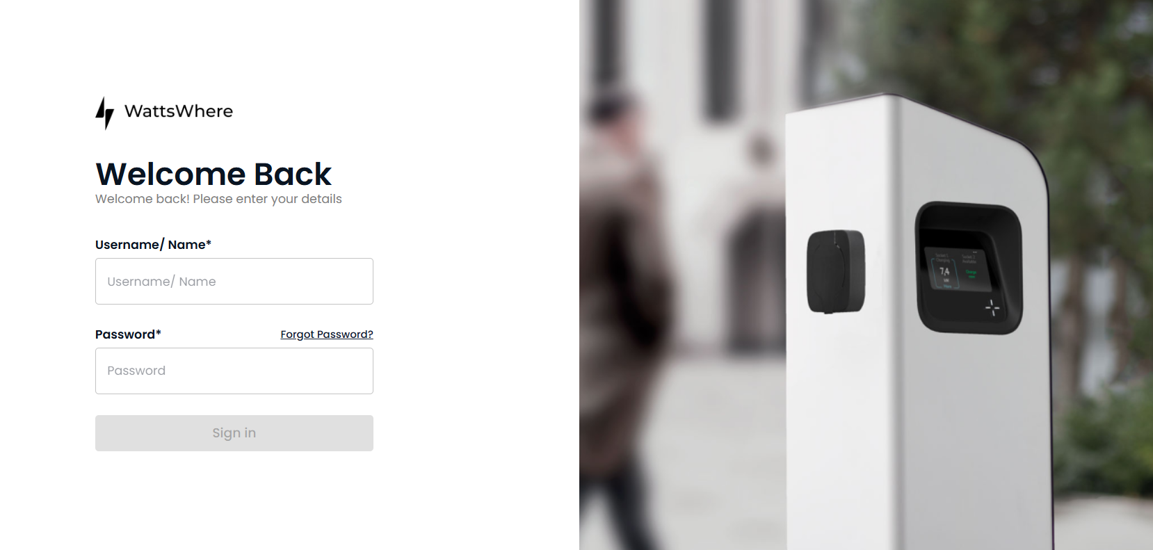 Charge Point Management Software Dashboard